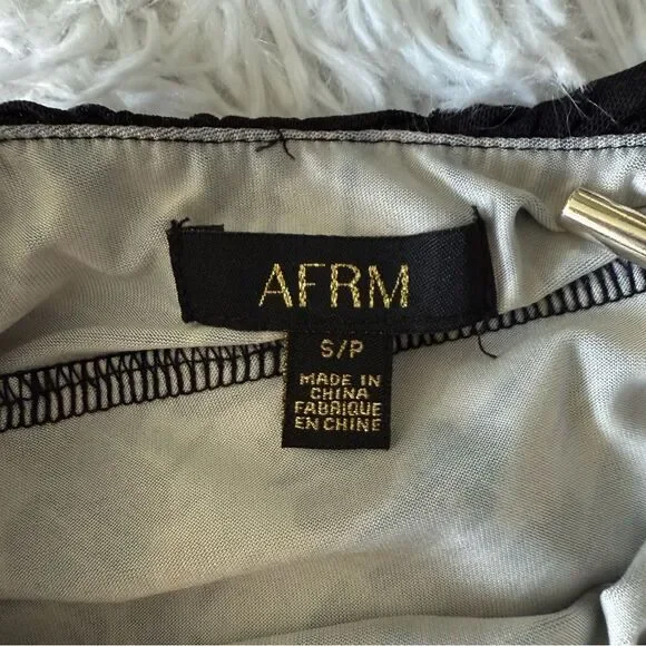 AFRM Signature Mesh Knit Shirred Bodycon Midi Party Dress Size S - Picture 9 of 11